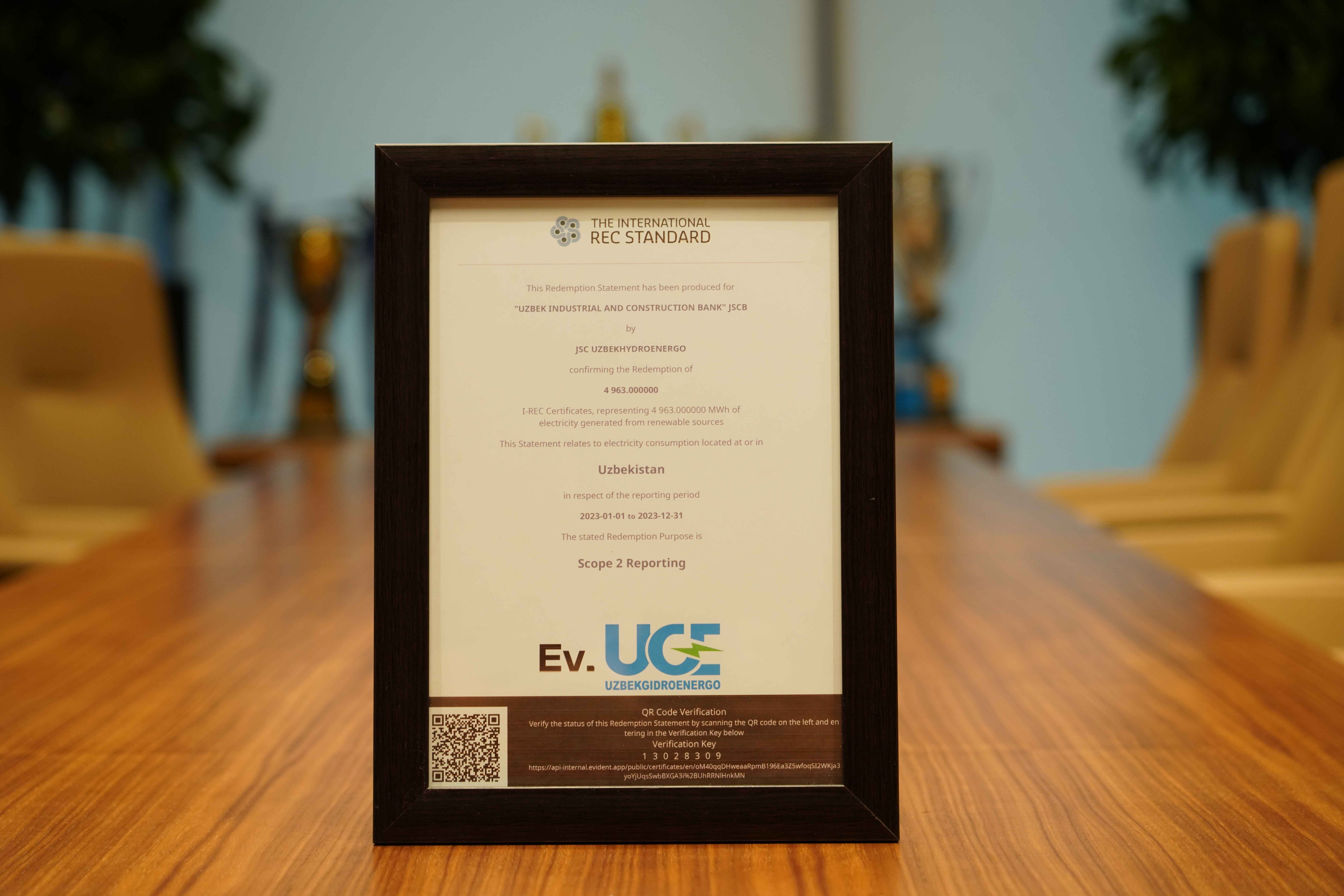 Сертификаты I-REC, представляющие энергию из возобновляемых источников. (2023) Sertificate