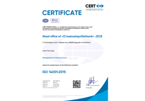Сертификат ISO 14001:2015 – Системы экологического менеджмента (2025) Sertificate